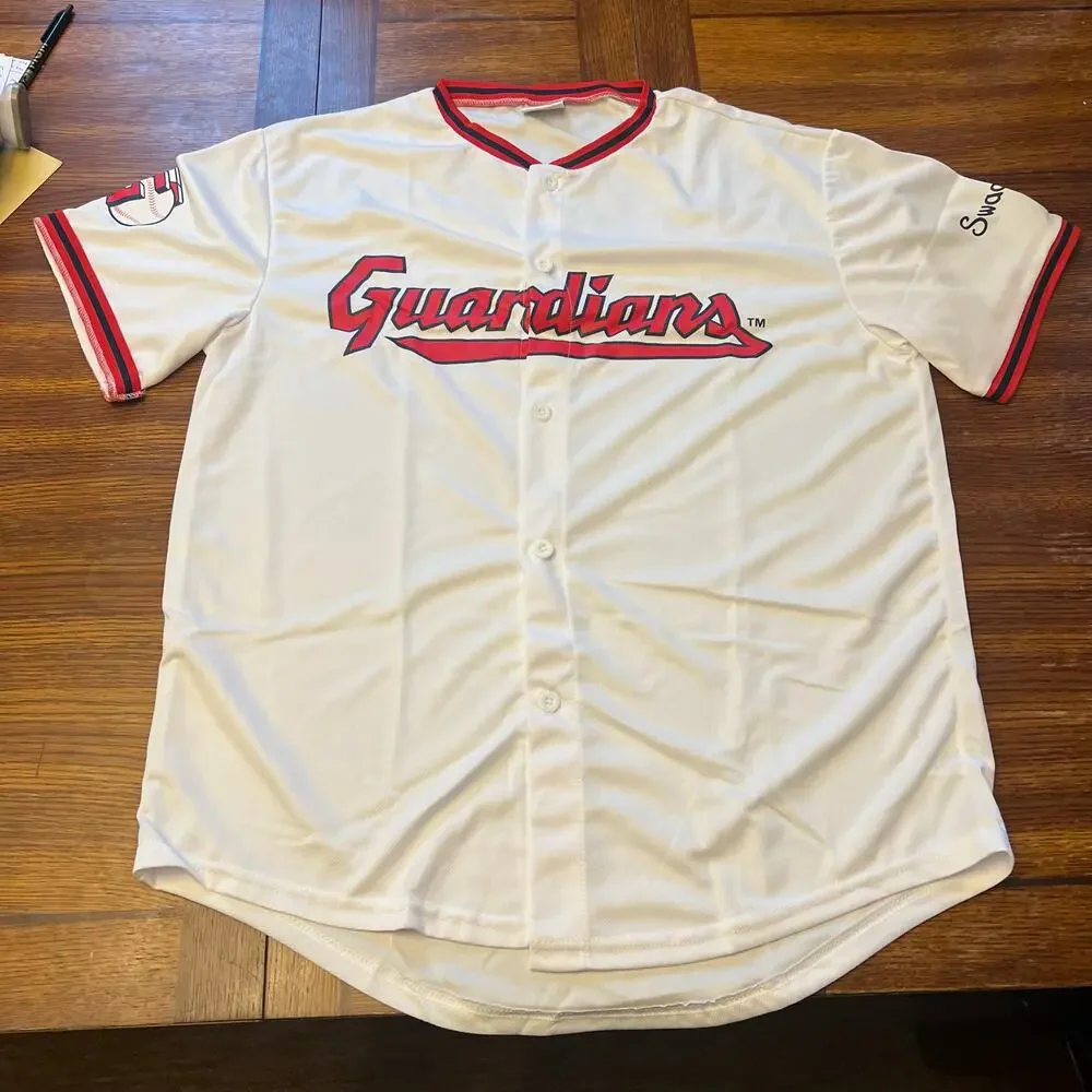 Cleveland Guardians Hunter Gaddis Jersey XL White Button Up Baseball MLB New 33 - Picture 6 of 13